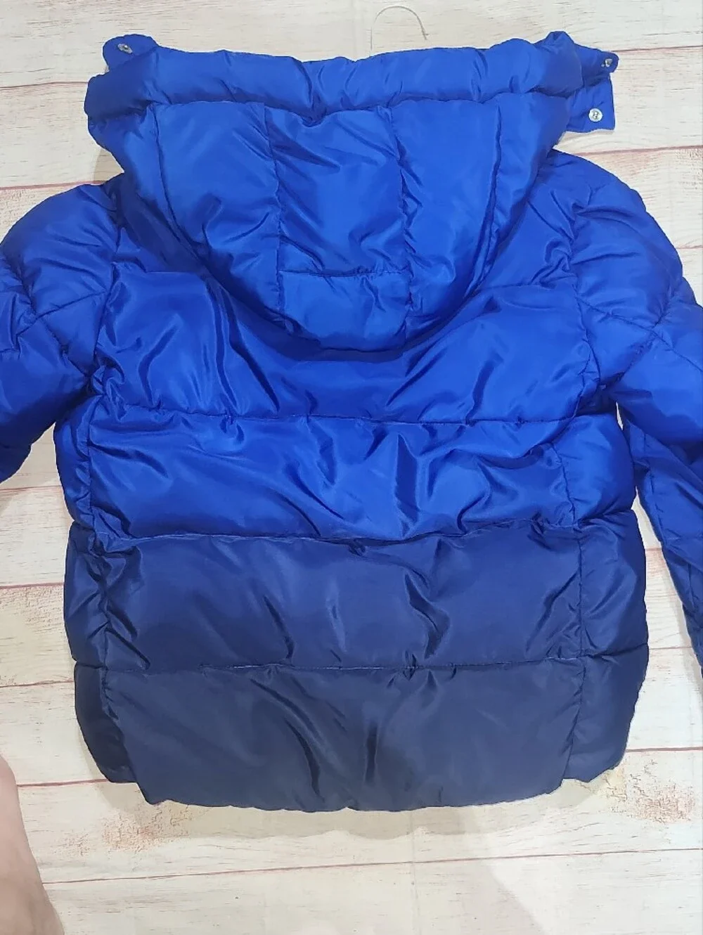 GAP Blue Ombre Kids Puffer Jacket with Hood Boys Sz Large